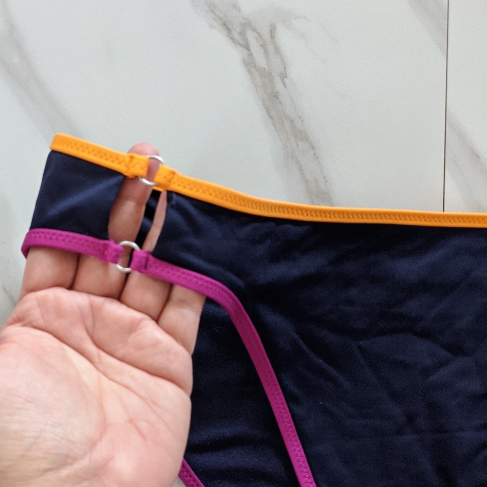 ATHLETA Navy Kapalua Bonded Hem Bikini Bottom XL - Picture 5 of 8